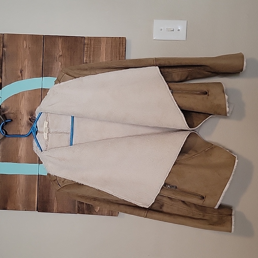 Lovestich faux suede drape jacket Size Small